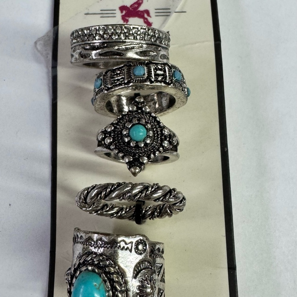 Idyllwind Silver and Blue Boho Rings - Picture 4 of 4